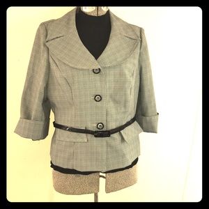 Subtle grey plaid jacket by Hailey Morgan, BNWOT